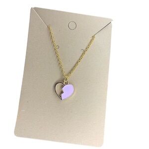 Pink broken heart necklace